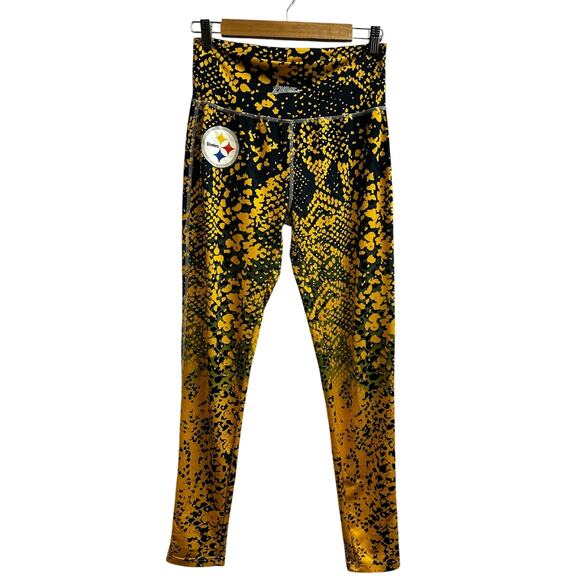 Zubaz NFL Womens Pittsburgh Steelers Logo Leggings Size Medium Football Game Day - Picture 1 of 6
